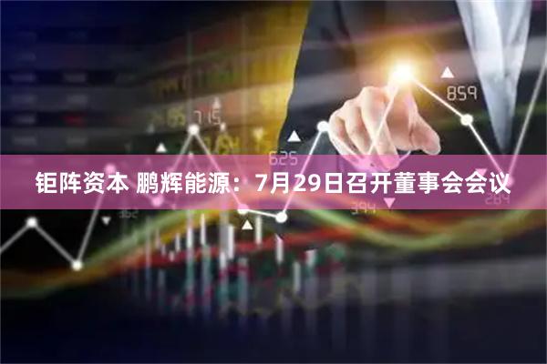 钜阵资本 鹏辉能源：7月29日召开董事会会议